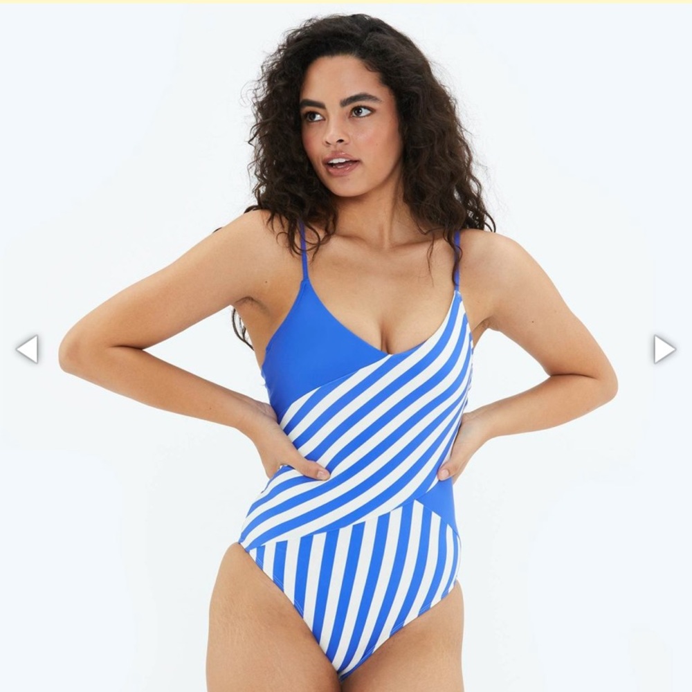 Summersalt Marina Blue Striped Suit 6